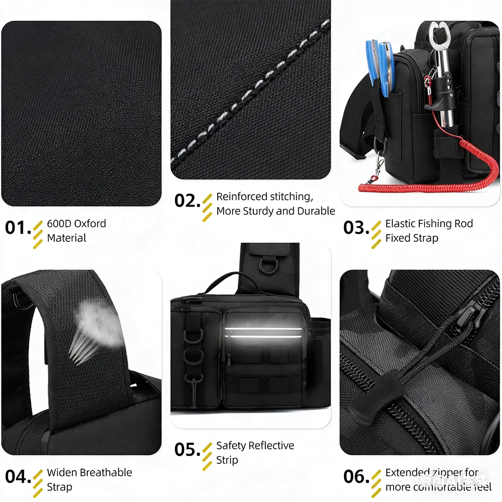 Hiking Backpack Waterproof - Рыболовный рюкзак с держателем удочки, регулируемые